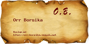 Orr Borsika névjegykártya